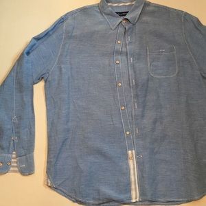 Tommy Bahama Blue Linen Button-down Shirt